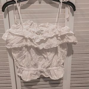 American Eagle Ruffled Tie-Strap Crop Top